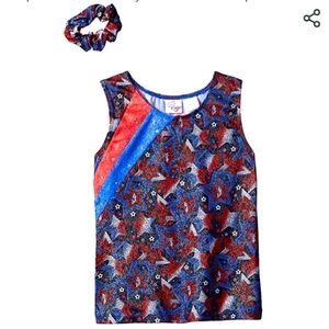 Moret Active Girl Star Spangled Tank w/Scrunchie Size L